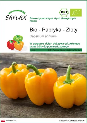 Zdjęcie produktu dla SAFLAX - Bio - Papryka - Złoty - 20 Nasiona - Capsicum annuum