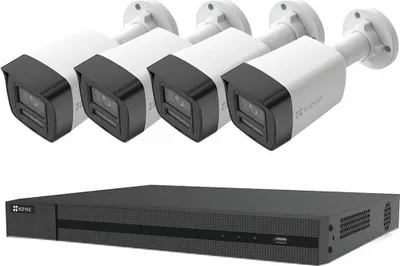 Immagine prodotto di EZVIZ 1.4K*4 telecamere bullet2.8-CH POE NVR3.2TB HDD incluso4.Conversazione bidirezionale5.Visione notturna a colori6.IP 67