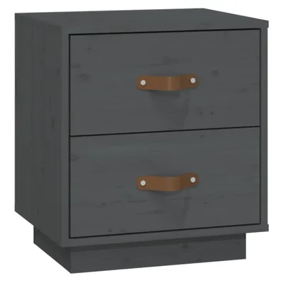Produktbild von Nachttisch Grau 40x34x45 cm Massivholz Kiefer