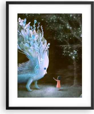Produktbild von Gerahmtes Poster - Schwarzer Rahmen - Monster Kind Fee - 40x50 cm - Wand Bild - Wanddeko - Wandbilder - Kunstposter - Wandposter - Bilderrahmen - Bilder - Kunstdruck - Wanddekoration - P2BPA40x50-4712
