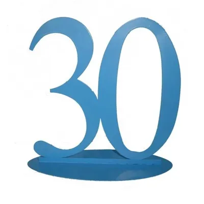 Produktbild von Zahl 30 Tischaufsteller Blau Deko