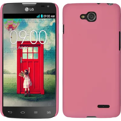 Produktbild von PhoneNatic Case kompatibel mit LG L90 Dual - Hülle rosa gummiert Hard-case Cover