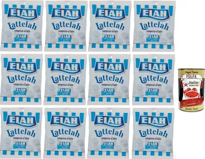 Produktbild von Elah caramelle Lattelah, Süßigkeiten Milchbonbons gefüllt mit Milch und Magerjoghurt 12x 100g + Italian Gourmet polpa 400g
