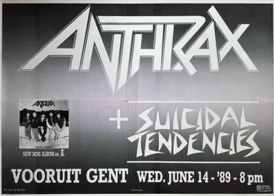 Zdjęcie produktu dla Anthrax & Suicidal Tendencies - Koncert w Belgii, 1989 - Plakat - 72x102 cm