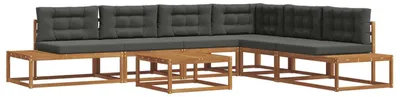 Image de Ensemble de canapés d'extérieur vidaXL, couleur naturelle et anthracite