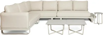 Produktbild von Gartenmöbelset Best Freizeitmöbel Fellow 4 -Sitzer 6 tlg. beige inkl. 3 Beistelltische Aluminium