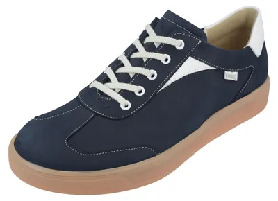 Produktbild von FINN COMFORT FINNCO Interlagos Damen und Herren Halbschuhe dunkelblau Nubukleder - Größe: UK 10,5