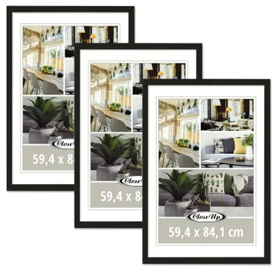 Produktbild von Posterrahmen 59,4 x 84,1 cm DIN A1 schwarz 3er Set