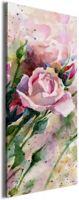Produktbild von Wallario Premium Leinwandbild Abstraktes Blumenbuket in Größe 50 x 125 cm