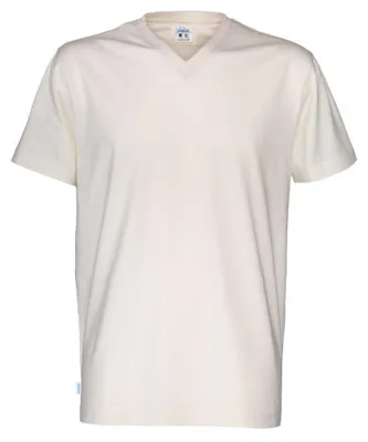 Produktbild von Cottover - T-Shirt für Herren/Damen Uni, V-Ausschnitt, Baumwolle ET549 (L) (Naturweiß)