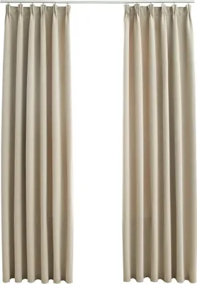 Produktbild von vidaXL Verdunkelungsvorhänge mit Haken 2 Stk. Beige 140x225cm