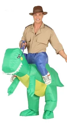 Obrázok produktu pre Karnevalový kostým dinosaura Nafukovací nafukovací kostým zvierat Safari dobrodružstvo, veľkosť: 52 - 54 (L) Farba: zelená