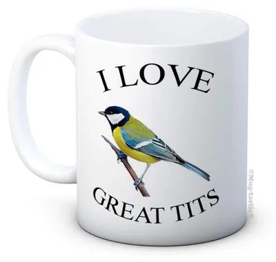 Keramik-Kaffeetasse Vogel-Liebe Motiv 312 ml