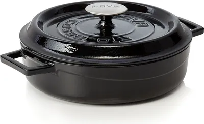 Produktbild von LAVA Kochtopf mit Deckel aus emailliertem Gusseisen Schwarz mit 2,5 Liter