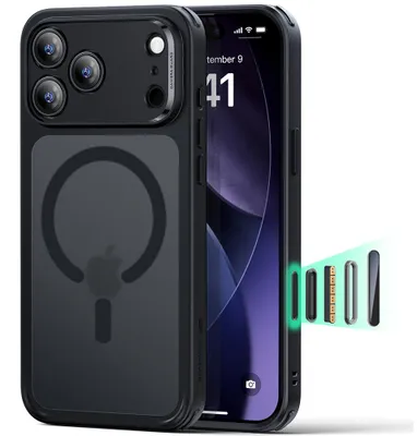 Produktbild von ESR - Classic Hybrid HaloLock Schutzhülle für iPhone 17 Pro Max - mattes Schwarz