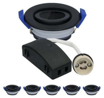 Produktbild von hoftronic LED Einbaustrahler Peru GU10 IP65 Rund Schwarz Set 6er