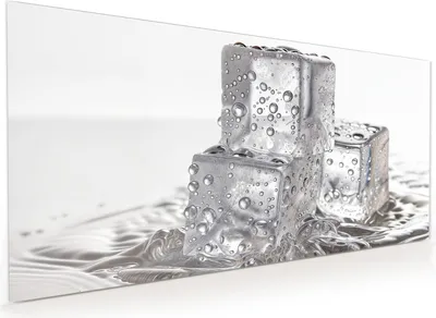 Produktbild von Küchenrückwand Spritzschutz Glas mit Motiv Eiswuerfel 40 x 40 cm