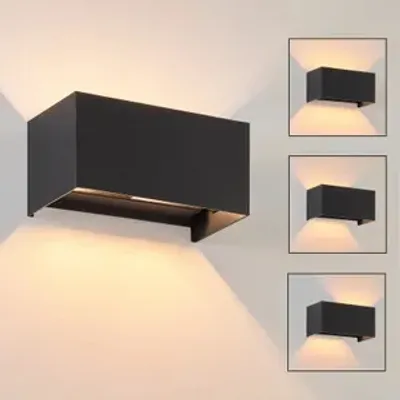Zdjęcie produktu dla ZMH LED kinkiet zewnętrzny czarny w górę i w dół lampa zewnętrzna IP65 wodoodporna ciepła biel G9 regulowana wiązka światła reflektor ścienny do salonu ogród taras korytarz