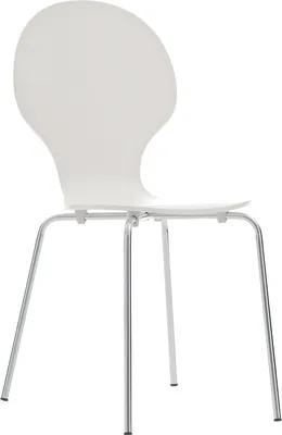 Produktbild von Stapelbarer Besucherstuhl – Ergonomischer Stuhl – Holzstuhl – Komfort und Stabilität. Farbe: Weiß
