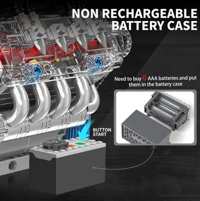 Obrázek produktu pro Mould King - Stavebnice motoru Chevy LSX454 Motorizovaný V8 487 dílků.