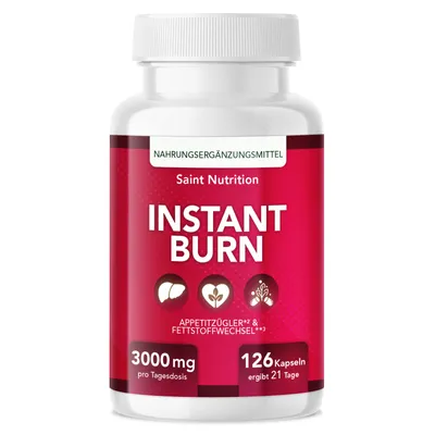 Produktbild von Saint Nutrition® Instant Burn – Appеtitzügler – hochdosiert - Glucomannan, Cholin, Vitamin B1 + B6 – Unterstützung für Abnеhmen - schnell abnеhmen