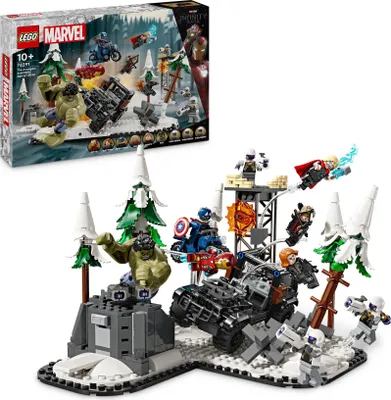 Produktbild von LEGO Marvel Avengers Assemble: Age of Ultron, Bau- und Spielset mit 8 Superhelden-Minifiguren wie Thor, dem Hulk und Iron Man, Bauspielzeug für Jungen und Mädchen, Abenteuer-Set 76291