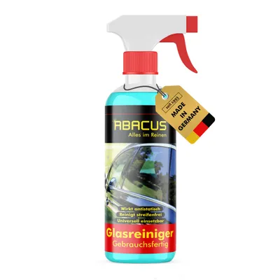 Produktbild von ABACUS® Glasreiniger, Glas Reiniger, Scheiben-Reiniger, Reinigungsspray Glas, Glas Reinigung – für Glas, Auto-Scheiben, Spiegel 1 x 300ml