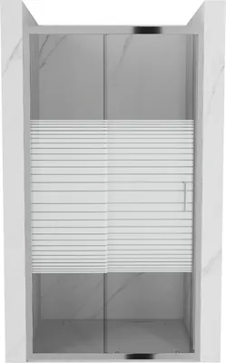 Image de Mexen Apia Porte de douche pliante 115 cm, Rayures, Chrome - 845-115-000-01-20