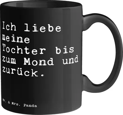 Produktbild von Mr. & Mrs. Panda Tasse Ich liebe meine Tochter... - Schwarz - Geschenk, Muttertag, Kaffeebecher, Sprüche, Tochter, mit Spruch, Teetasse, Trinkbecher, Mutter, Motivtasse
