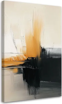Produktbild von Leinwandbild Schwarz-goldene Glamour-Abstraktion 70x100 Feeby Beige bild für die wand bereit zum aufhängen