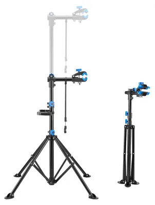 Produktbild von VEVOR Fahrradreparaturständer, 36 kg Schwerlaststahl Fahrradreparaturständer, höhenverstellbarer Fahrradwartungsarbeitsständer mit magnetischer Werkzeugablage, teleskopischem Arm, faltbarer Fahrradarbeitsständer für Zuhause, Werkstätten, 66 lbs-a, Stahl-b