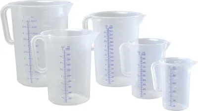Produktbild von Hünersdorff Messkanne 5000ml Polypropylen Durchmesser 203 x Höhe 257mm blaue Skala 100:100 transparent - 939000