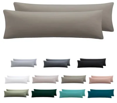 Produktbild von Seitenschläferkissen Bezug 40 x 145 cm 2er Set Taupe Mikrofaser