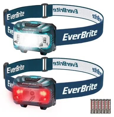Produktbild von EverBrite LED Stirnlampe 2 Stück in Blau mit Rotlicht & Grünlicht