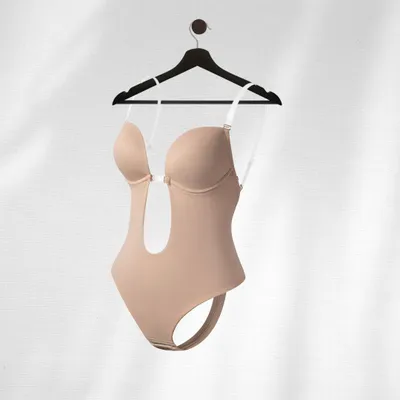 Produktbild von Damen Nahtloser Shapewear figurformend BH Bodysuit - Rückenfrei Nude L