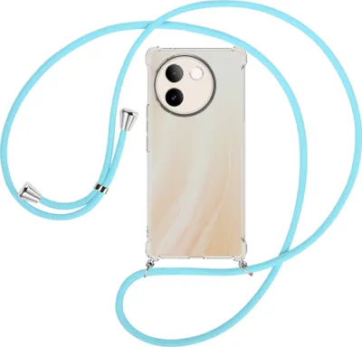 Produktbild von Handykette Backcover-Schutzhülle mit Band (Metall silberfarben) für vivo V30E 5G / V40 lite 5G - himmelblau