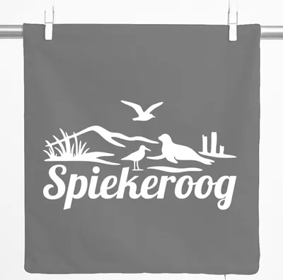 Produktbild von Huuraa Kissenbezug Spiekeroog Strandmotiv 40x40cm Steel Grey Baumwolle Dekokissenbezug Geschenkidee
