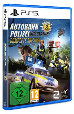 Produktbild von Aerosoft Autobahn Polizei Simulator 3 – Complete Edition (PS5) | Polizei Simulation mit Streifenwagen, Motorrad & Offroad-SUV | DLCs Radarfalle, Off-Road und Polizeimotorrad inklusive
