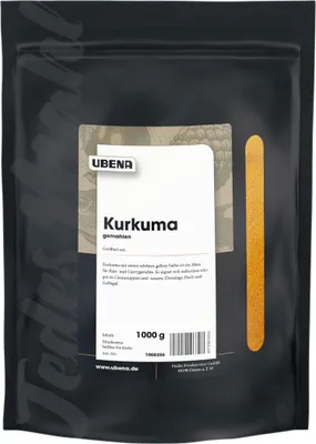 Produktbild von Ubena Kurkuma gemahlen leuchtend gelbe Farbe Zipbeutel 1000g