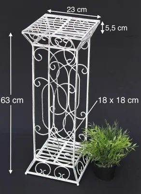 Image de DanDiBo Tabouret à fleurs Métal Blanc Angulaire 63 cm Support à fleurs 20304 Colonne à fleurs Table d'appoint Support à plantes