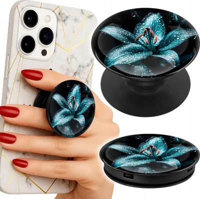 Immagine prodotto di Popsocket Supporto per telefono/tablet da dito Turchese Gigli Fiori