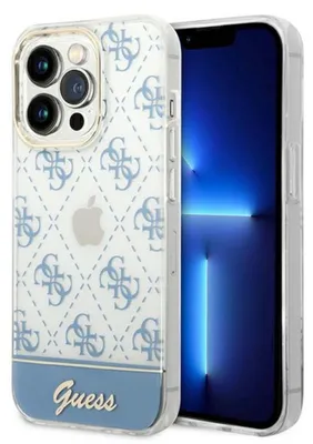 Produktbild von Guess iPhone 14 Pro Hardcase Backcover - 4G Pattern Script - Blue