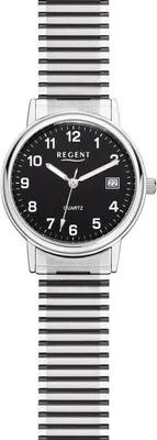 Produktbild von REGENT F-704 Herrenuhr Edelstahl 35 mm Schwarz Zugband 5 BAR