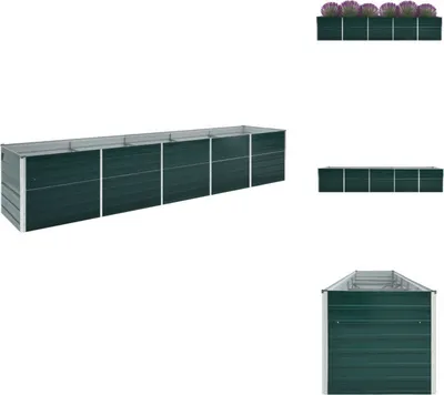 Produktbild von vidaXL Garten-Hochbeet Verzinkter Stahl 400×80×77 cm Grün - Blumentöpfe & Pflanzgefäße