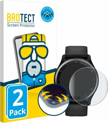 Produktbild von 2x BROTECT Fullscreen Schutzfolie für Garmin Vivomove Sport Displayschutz Folie Fullcover Matt Entspiegelungsfolie