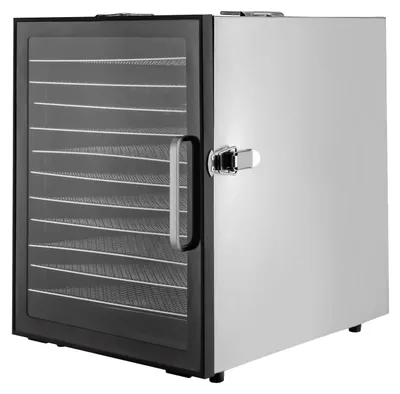 Immagine prodotto di Essiccatore elettrico - Essiccatore elettrico per alimenti - 800 W - 12 ripiani in acciaio inossidabile - Temperatura regolabile 30–80 °C - Timer 0,5–24 ore - 220 V 50 Hz - Argento