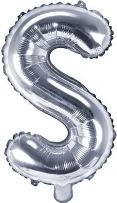 Produktbild von Folienballon Buchstabe "S", 35cm, silber, 1 Stk.