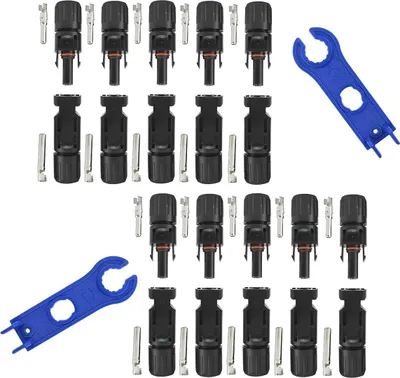 Produktbild von 10 Paar Solarstecker Stecker / Buchse 1500V für Solarkabel + Schraubenschlüssel Werkzeug Set