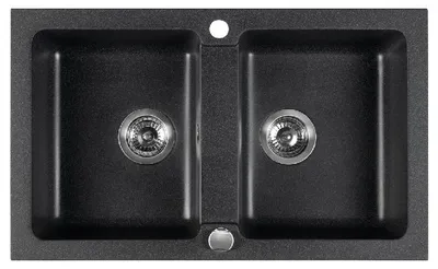 Zdjęcie produktu dla Zlewozmywaki Sapho - Zlewozmywak granitowy, 780x475 mm, czarny GR2224
