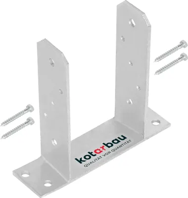 Immagine prodotto di KOTARBAU® Staffe per Pali TT Fissaggio Pali Legno Acciaio Zincato 90mm Argento da Avvitare Staffa Travi Legno Resistente Alle Intemperie